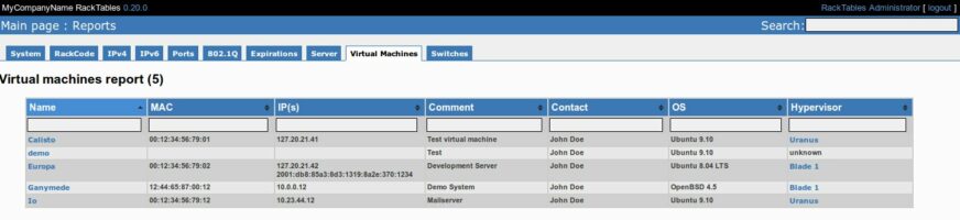 Racktables Extension v0.2